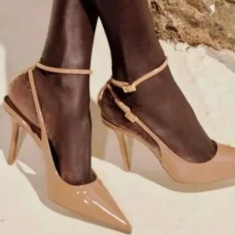 ZARA WOMENS STRAPS SLINGBACK POINTED TOE STILETTO HEEL PUMPS